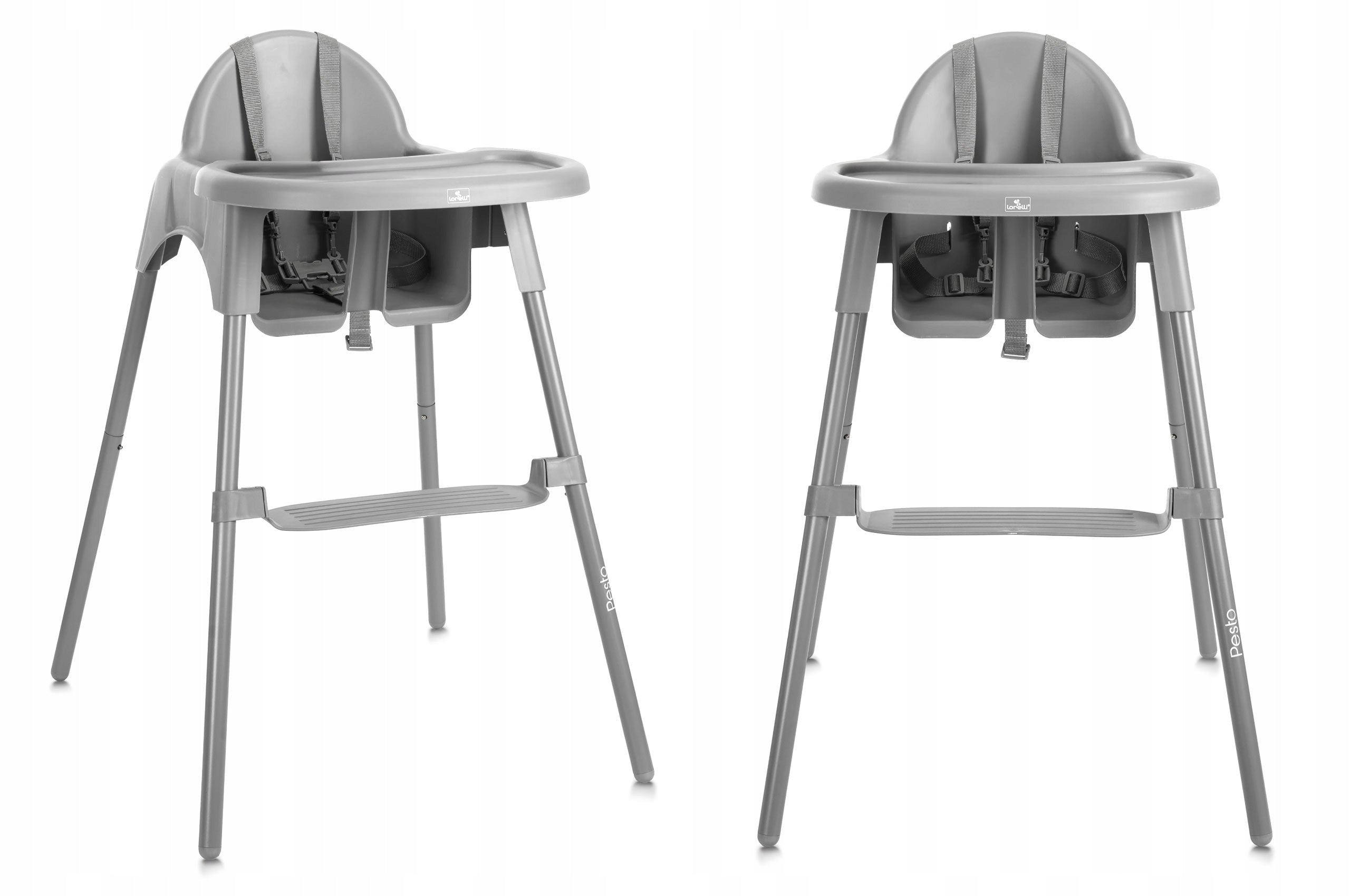 High Chair for Children with Footrest Pesto Grey Packaging status original