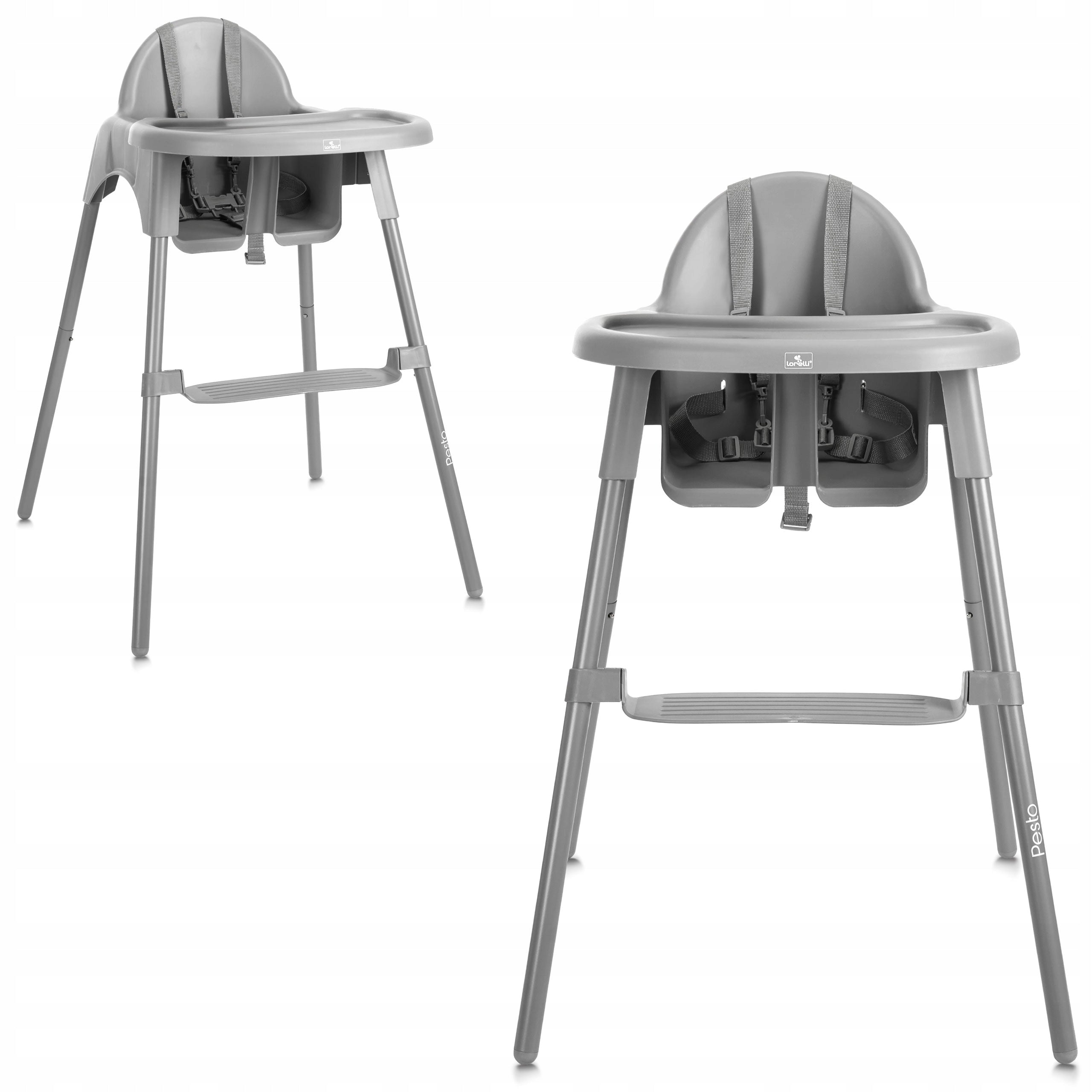 High Chair for Children with Footrest Pesto Grey