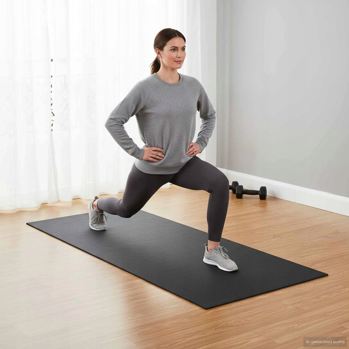 High Density PVC Protective Sports Mat - Black 150x75 cm Length 150 cm