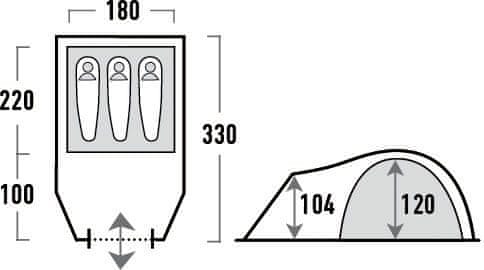 High Peak Camping Tent 3 Person Talos 3 11505 Number of people 3