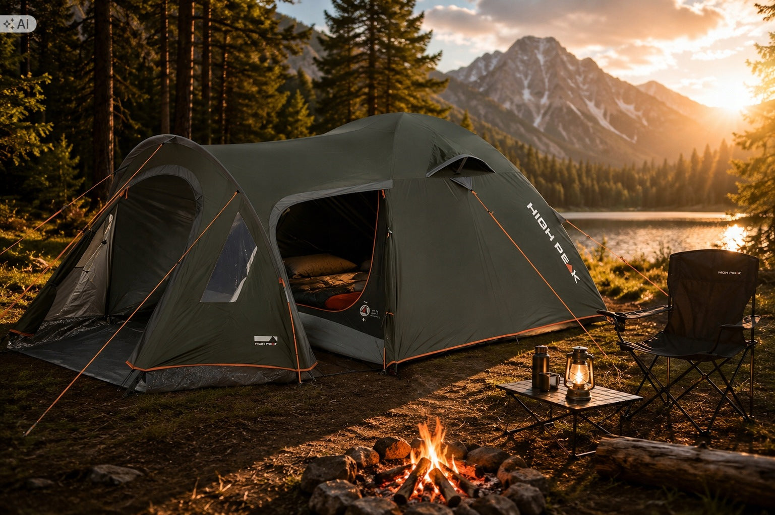 High Peak Kira 3.1 Green | UV coating 80, Waterproof 3000mm