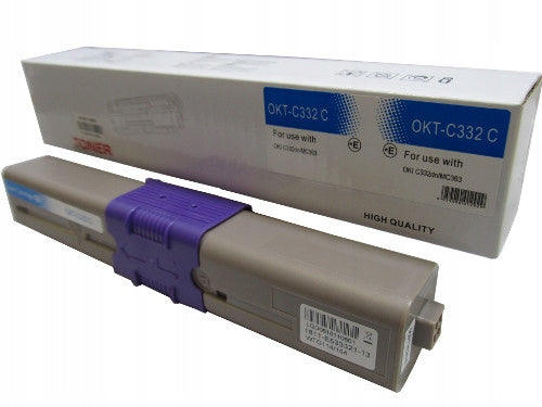 High Performance Toner Cartridge for OKI C332, Cyan Oki C332dn, C332dnw, MC363dn MC363dnw