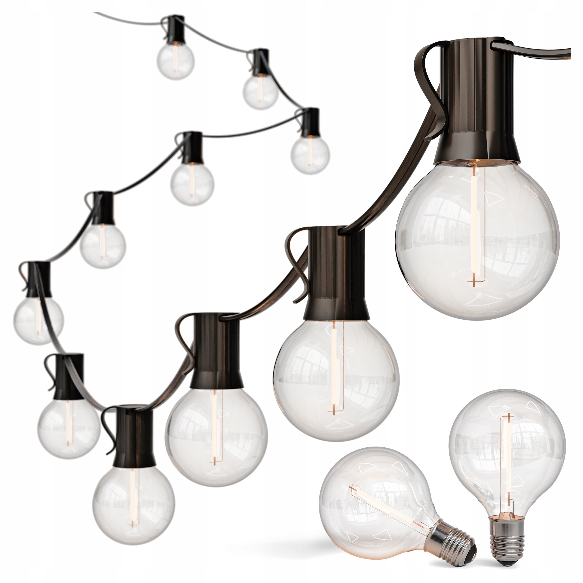 High Quality Garden Garland Light 20M 36X LED Bulb E12 Chain Manufacturer code Girlanda Świetlna 4454