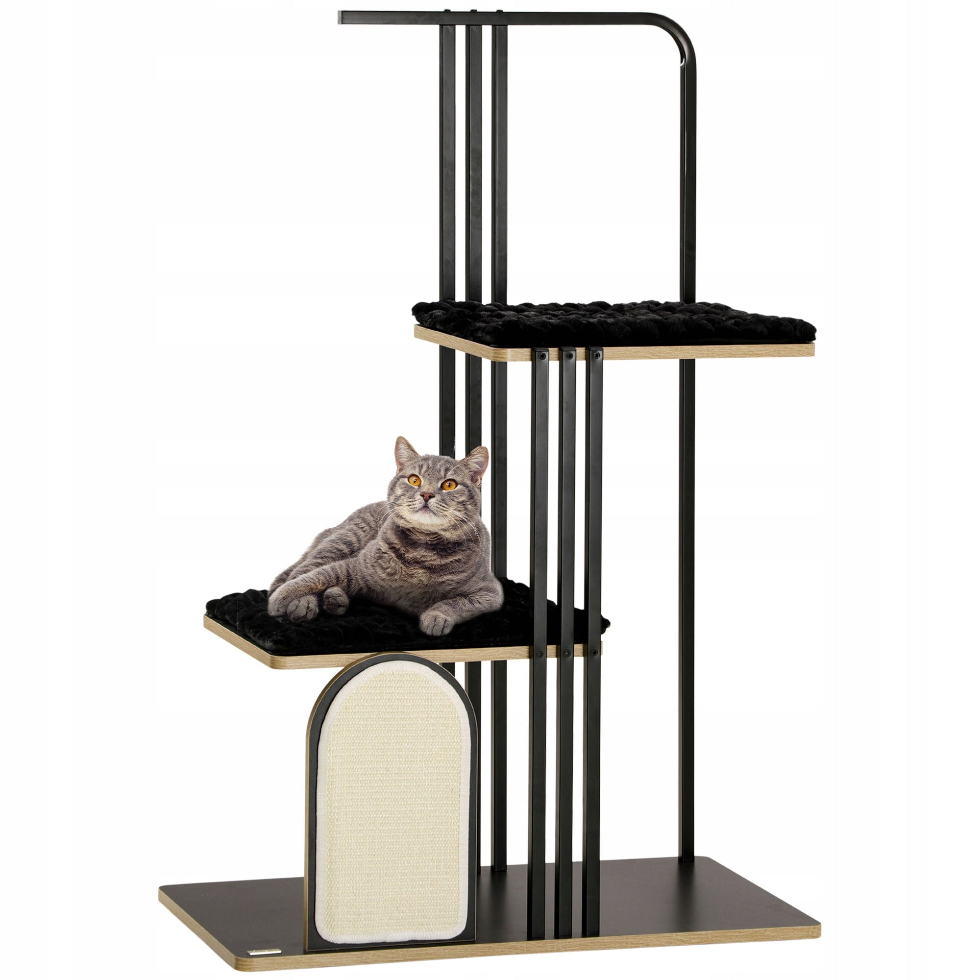 High Scratcher for Cat with Ladder Cushion Steel 128 cm