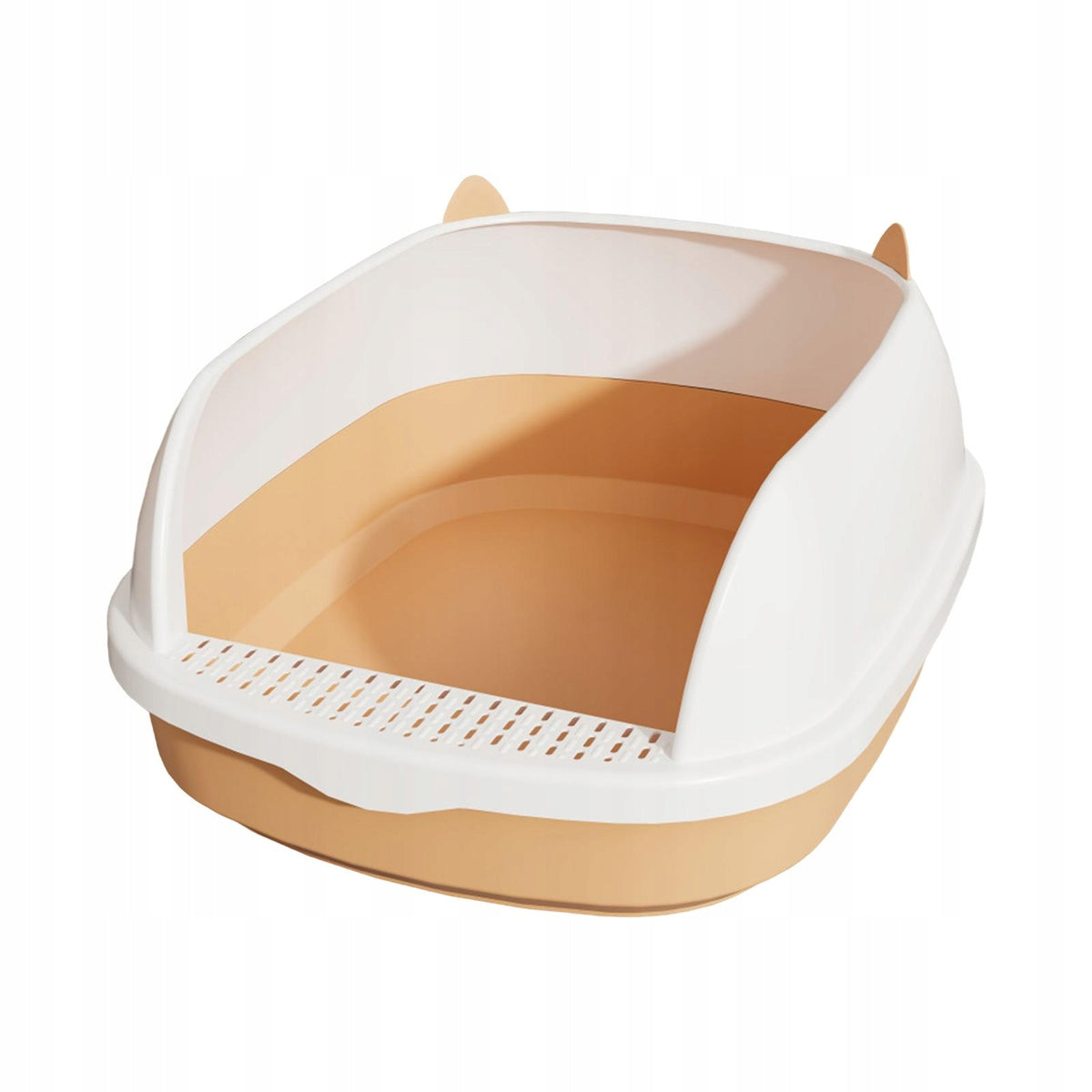 High Sided Cat Pet Litter Tray Sandbox Deep Loo with Sifting Litter Pink S