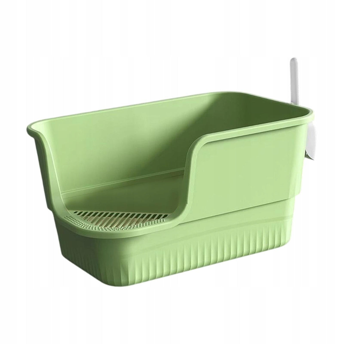 High Sides Cat Litter Basin, Open Top Pet Litter Tray Splashproof Green 36