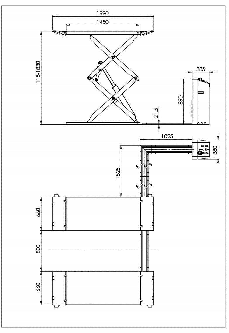 High lifting platform scissor lift 3000kg UNI-LIFT PN-2M Brand Uni-Trol