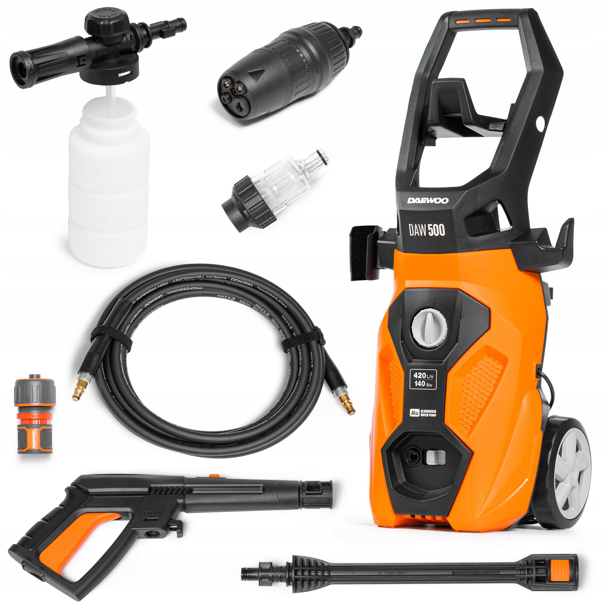 High pressure washer DAEWOO DAW 500 1800W 140bar 420l/h ALUMINUM PUMP