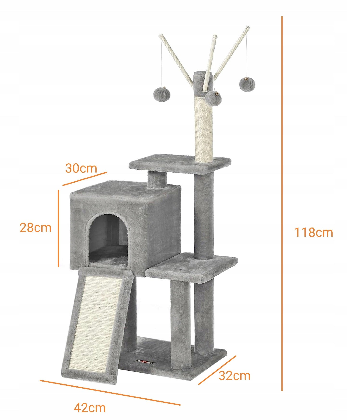 High scratcher, bed, scratching post, tower Feandrea 101 - 160 cm Kind tall scratching post bed scratching post scratching tower