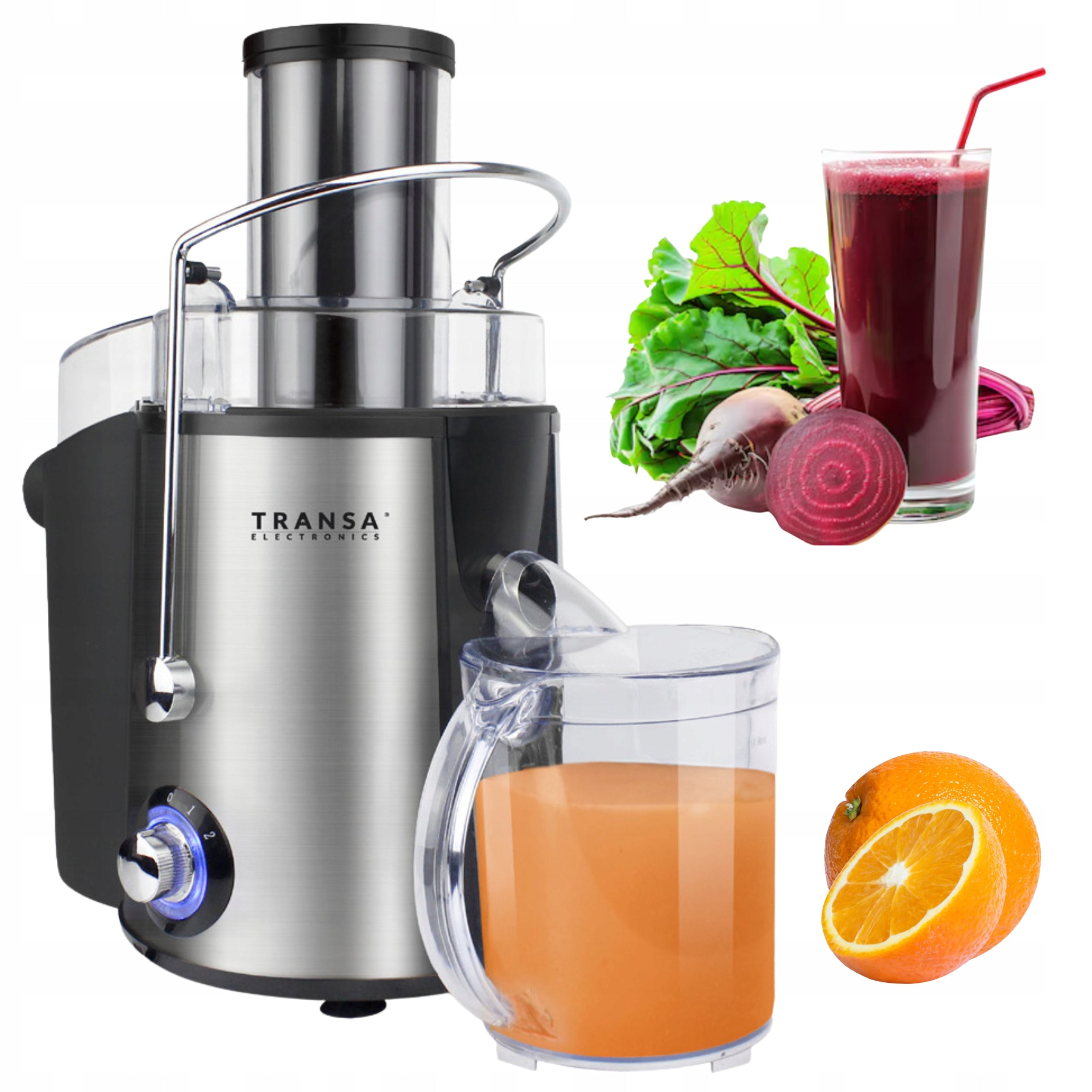 High-speed juicer for fruits and vegetables FreshJuice TRANSA 1400W