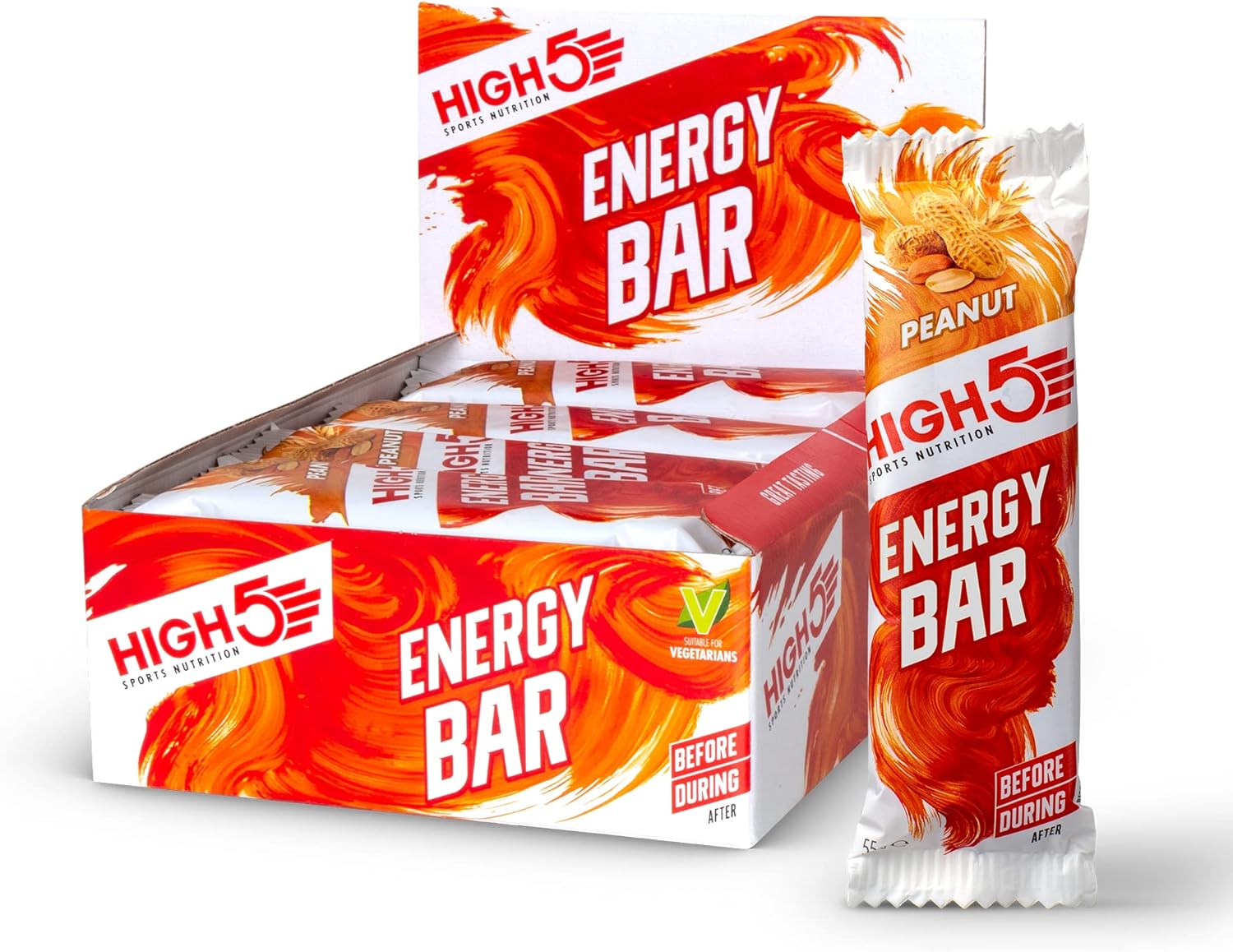 High5 Energy Bar Peanut - Walnut Energy Bar 55g Carton 12 PCS