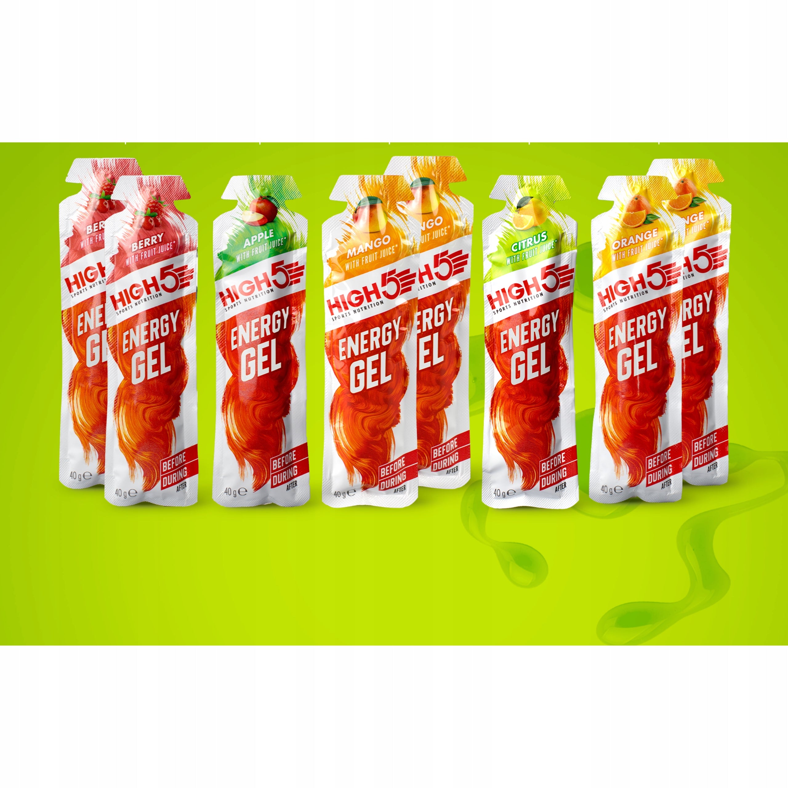 High5 Gel Taster Pack - set of 8 energy gels with vitamin B6 Packaging status original