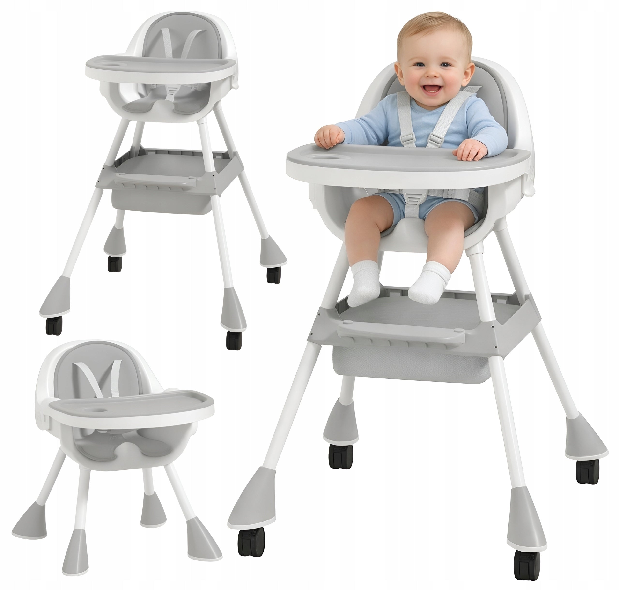 Highchair 3in1 child seat tray accessories 2 FREEBIES grey