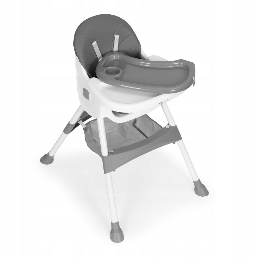 Highchair 6-36 M, Folding Seat Adjustable Tray 2in1 Grey Packaging status original
