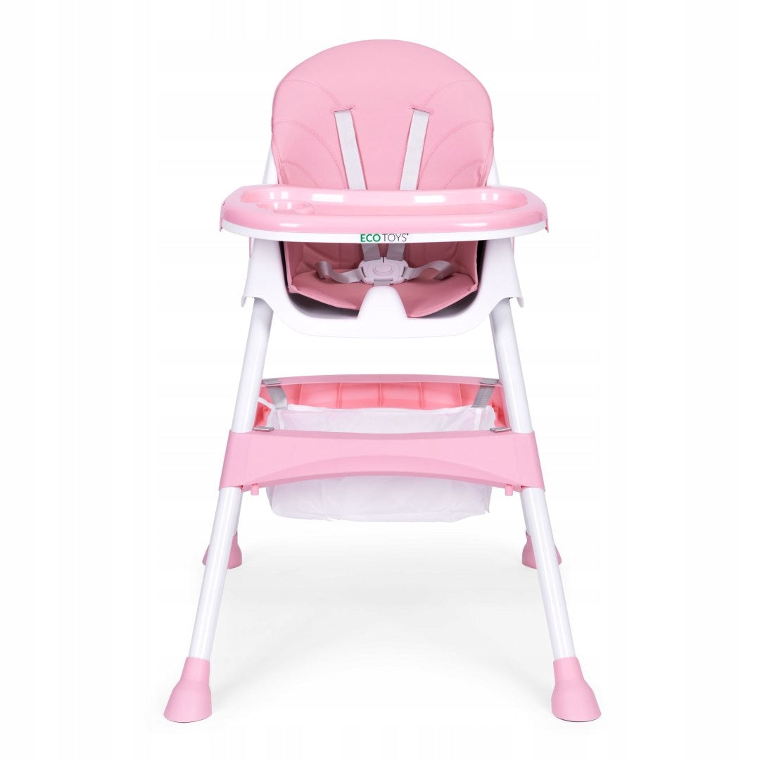 Highchair 6-36 M, Folding Seat Adjustable Tray 2in1 Pink Packaging status original