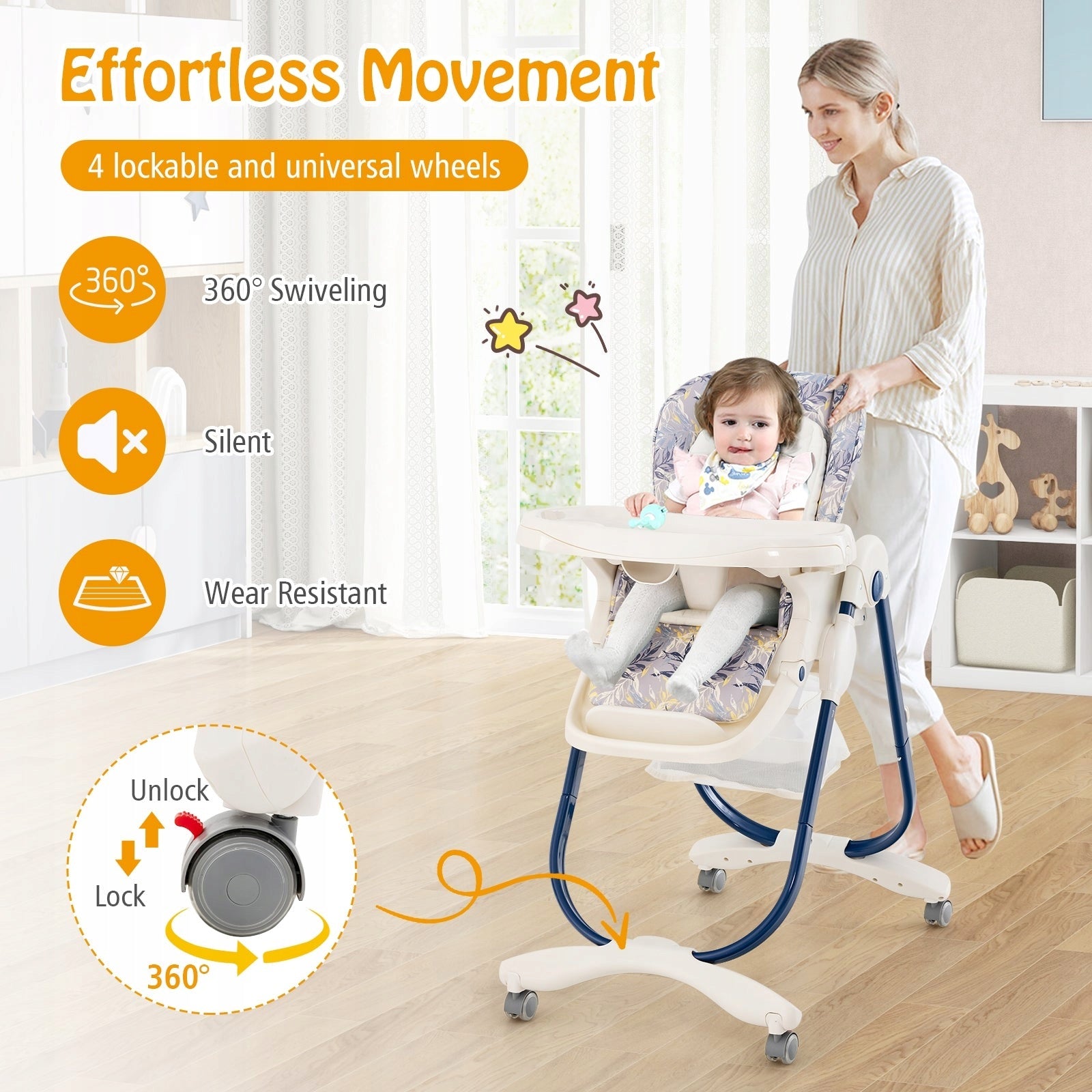 Highchair Costway 92 x 59 x 102 cm Brand Costway
