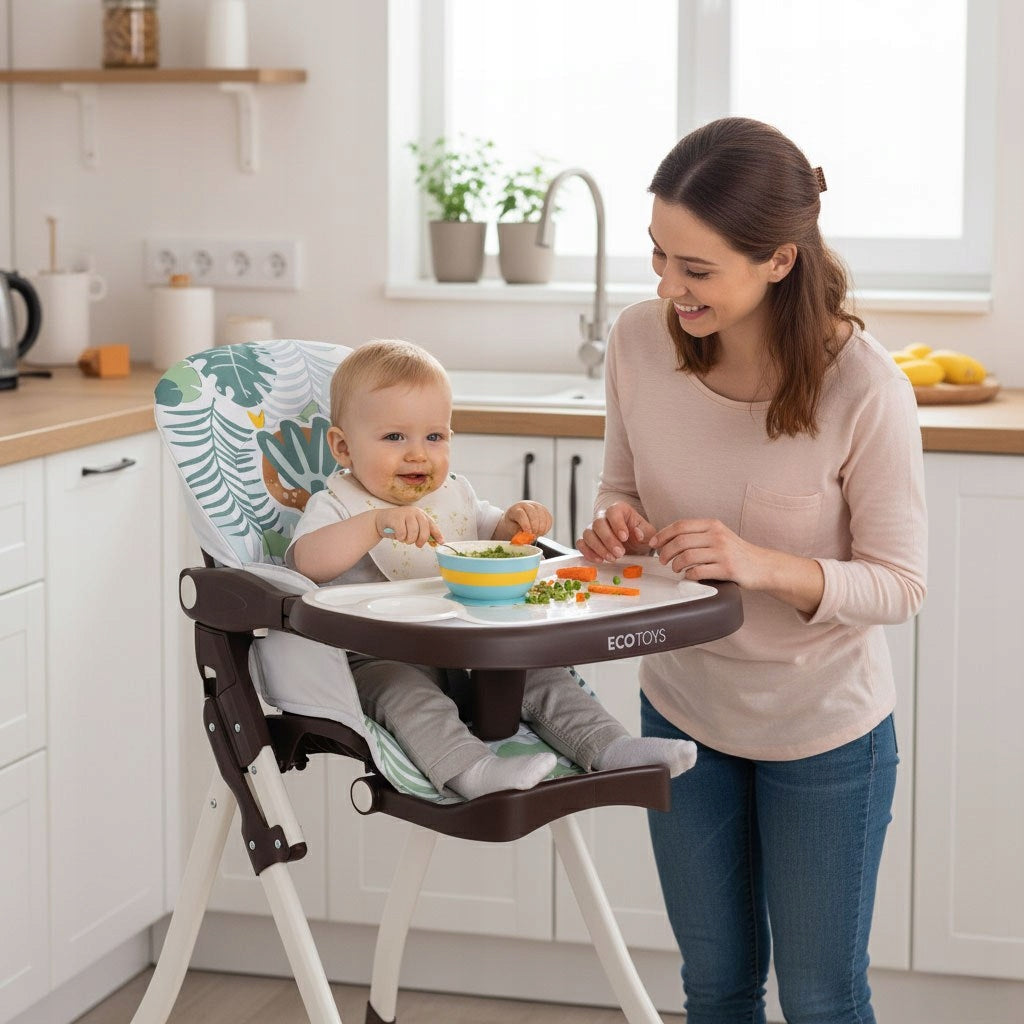 Highchair Feeding Child Seat 6-36 Month. Folding + Toys Packaging status original