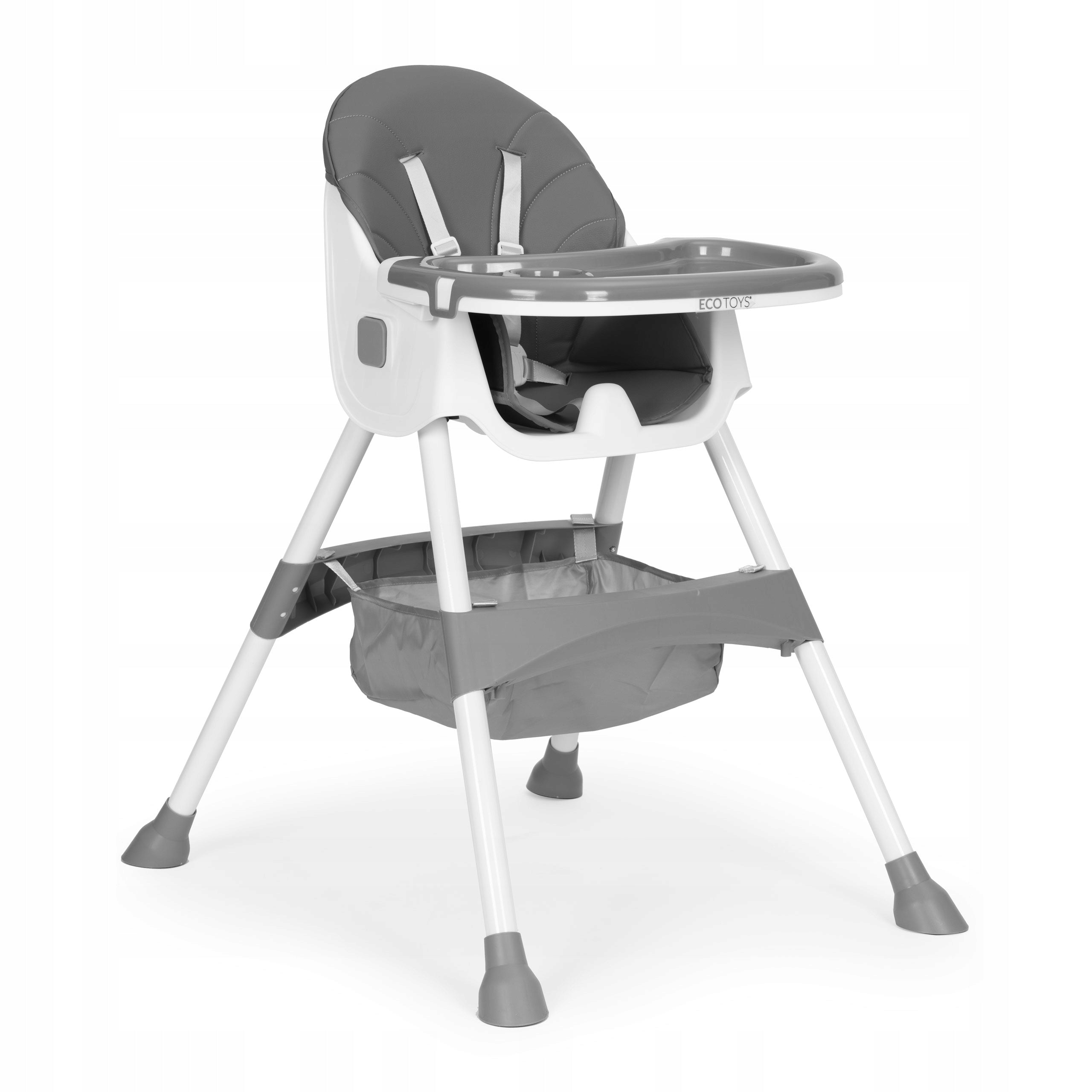 Highchair Feeding Children Folding Seat with Basket Tray Belts Grey Manufacturer code ES-45392830