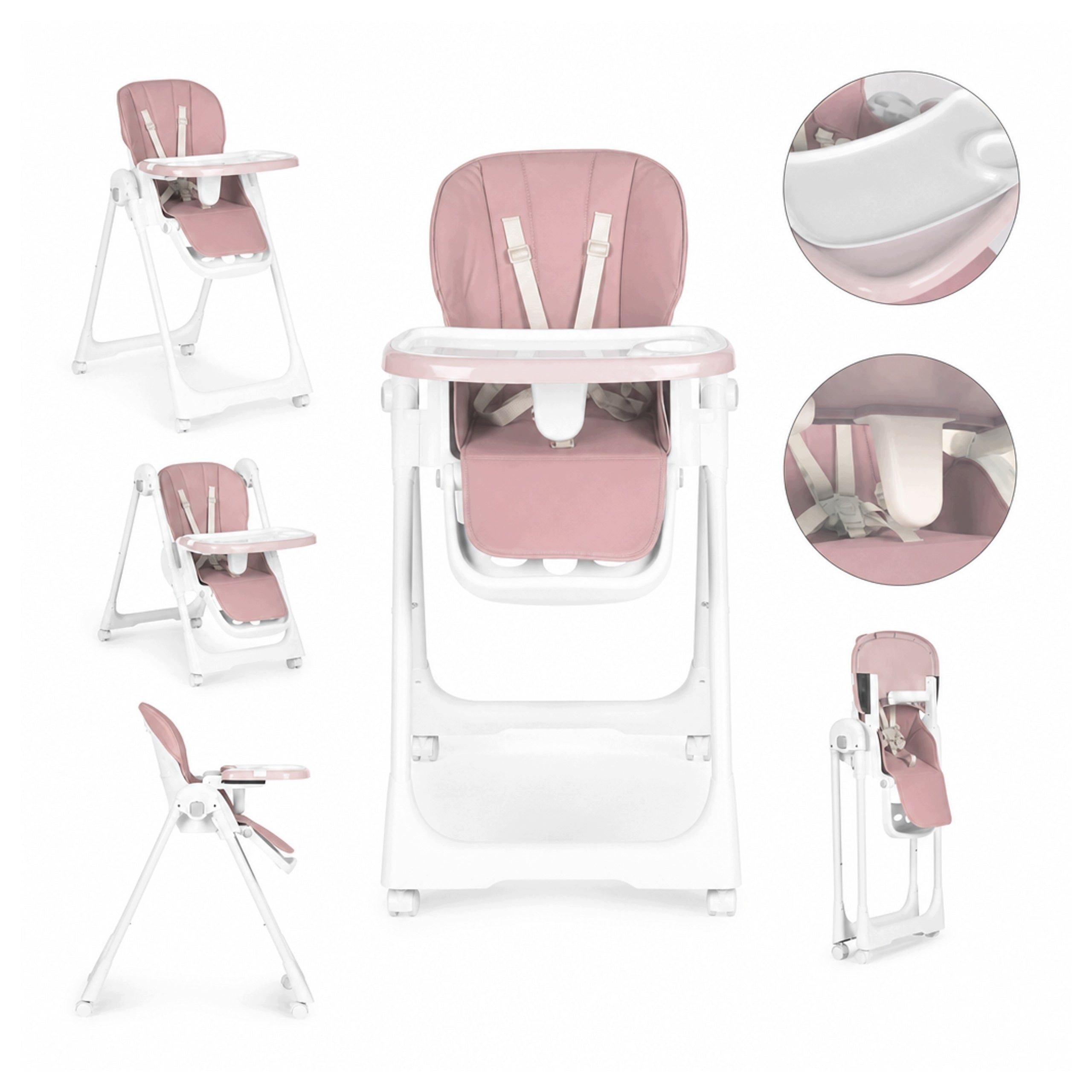 Highchair Feeding Seat Height Adjustment Belts Double