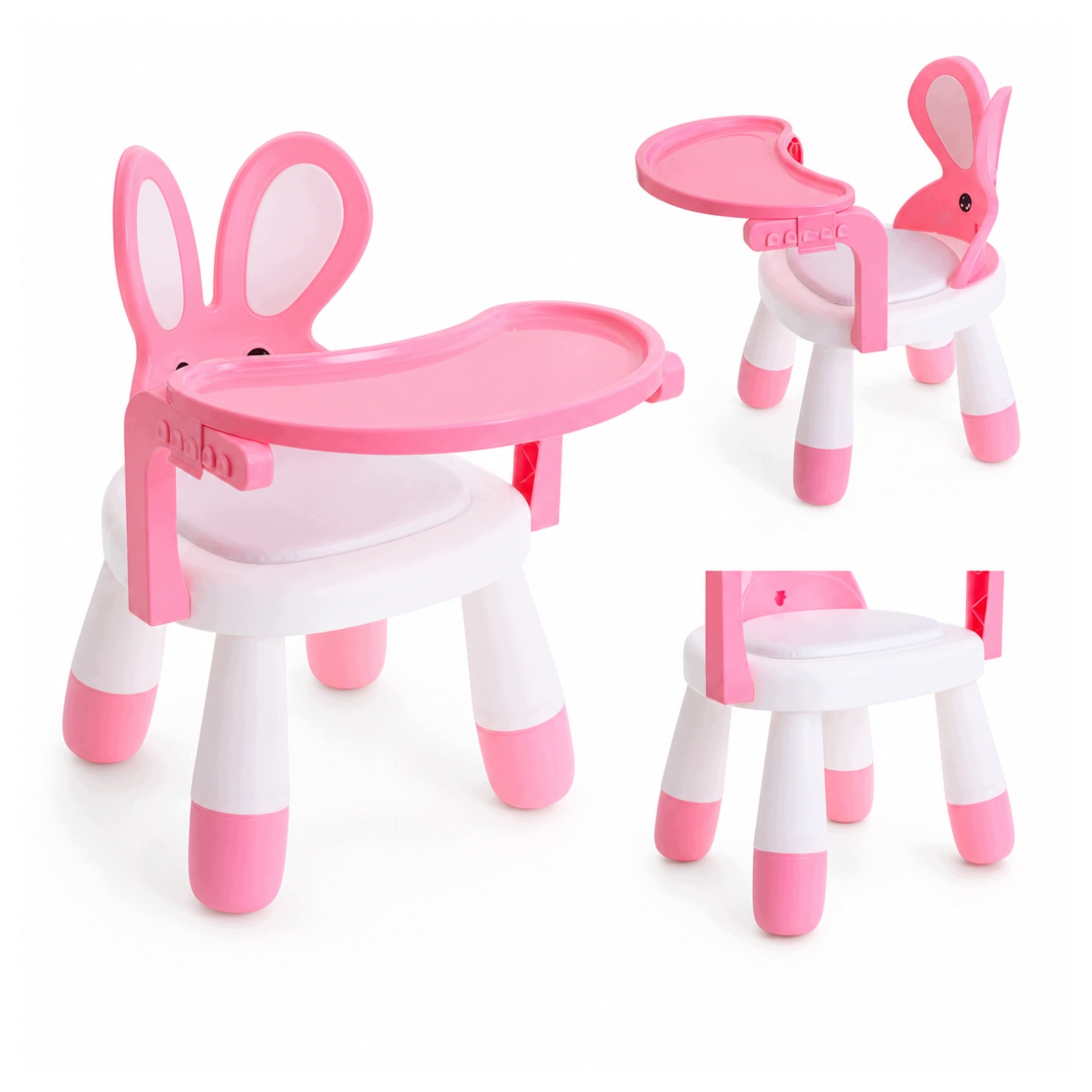 Highchair Feeding and Playing Table Pink - Perfect For Children 6-4 Years