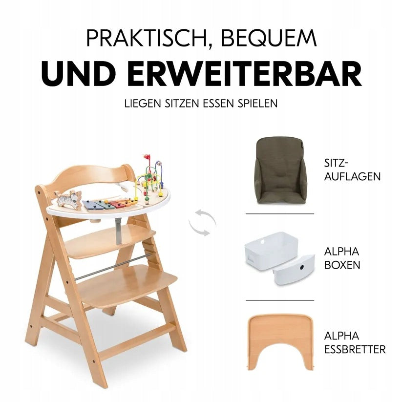 Highchair Hauck Alpha Newborn Set 0-90kg Grows with baby Packaging status original