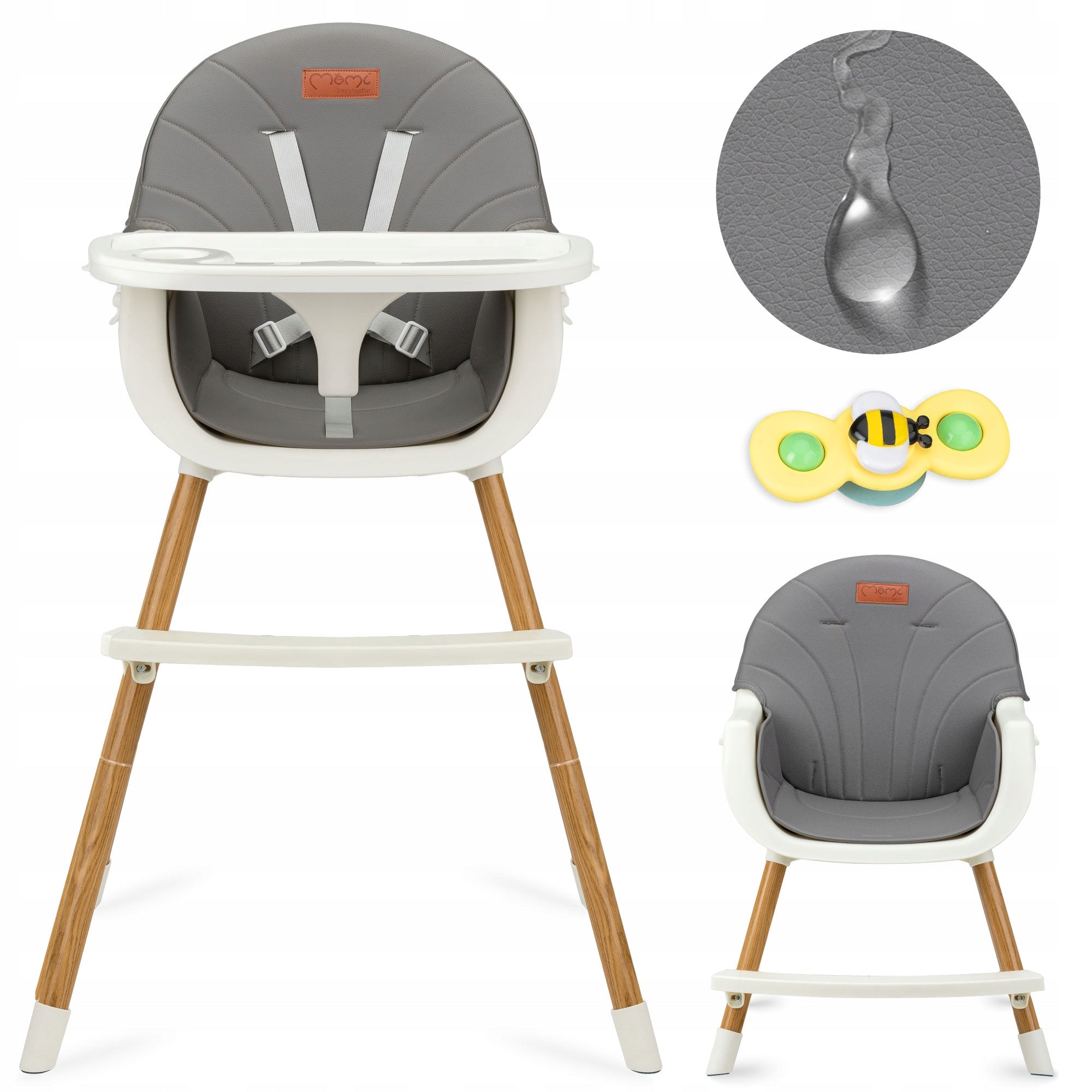 Highchair feeding seat 3in1 tray MoMi REKI comfortable adjustable