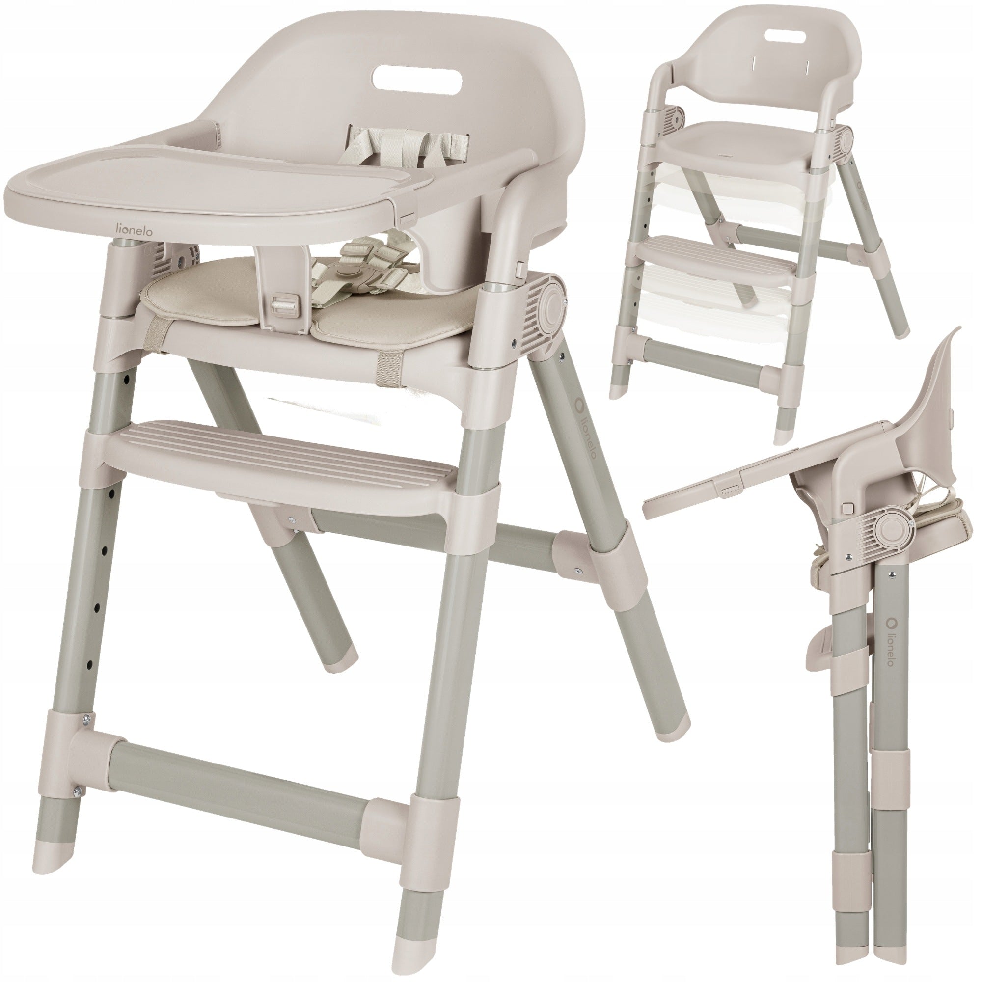 Highchair for feeding up to 110KG FOLDING ADJUSTABLE TRAY BELTS LIONELO MATT