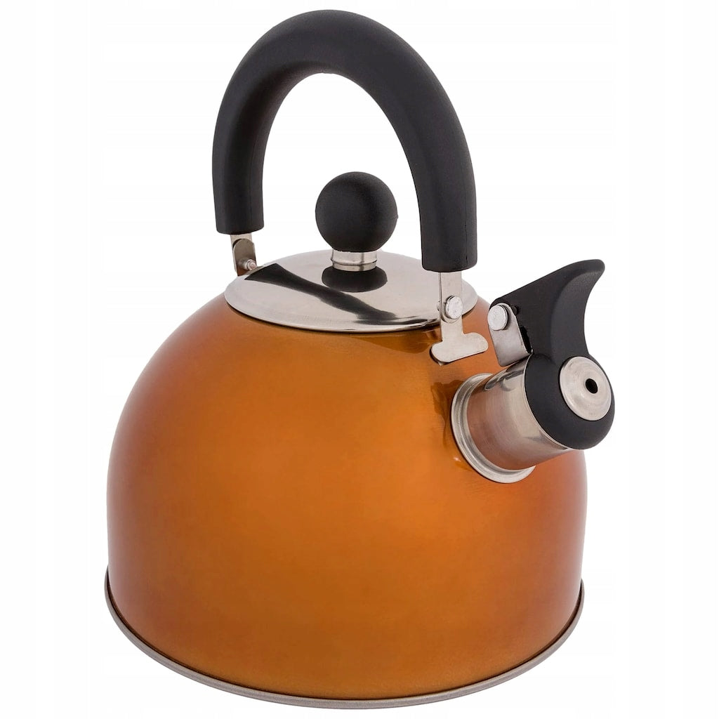 Highlander Outdoor Deluxe Whistling Kettle - Orange