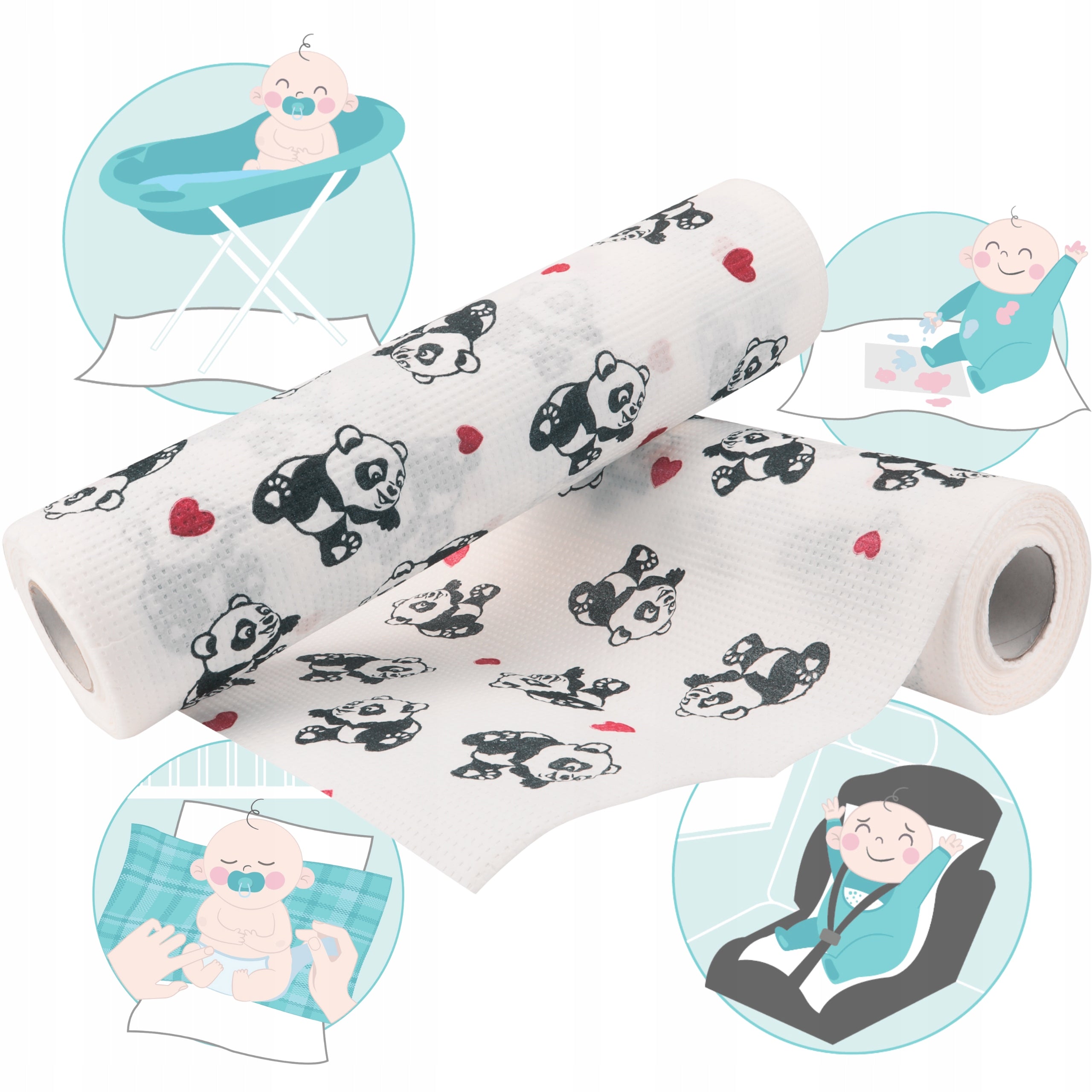 Higprox Baby HYGIENIC FOUNDATION FOR CHANGING IN ROLL 40cm x33cm PRINT
