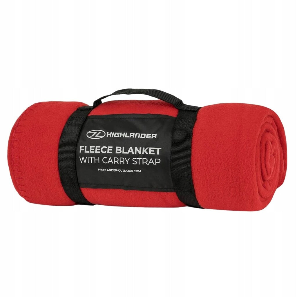 Hiking Fleece Blanket with Handle Highlander Outdoor Dark Red