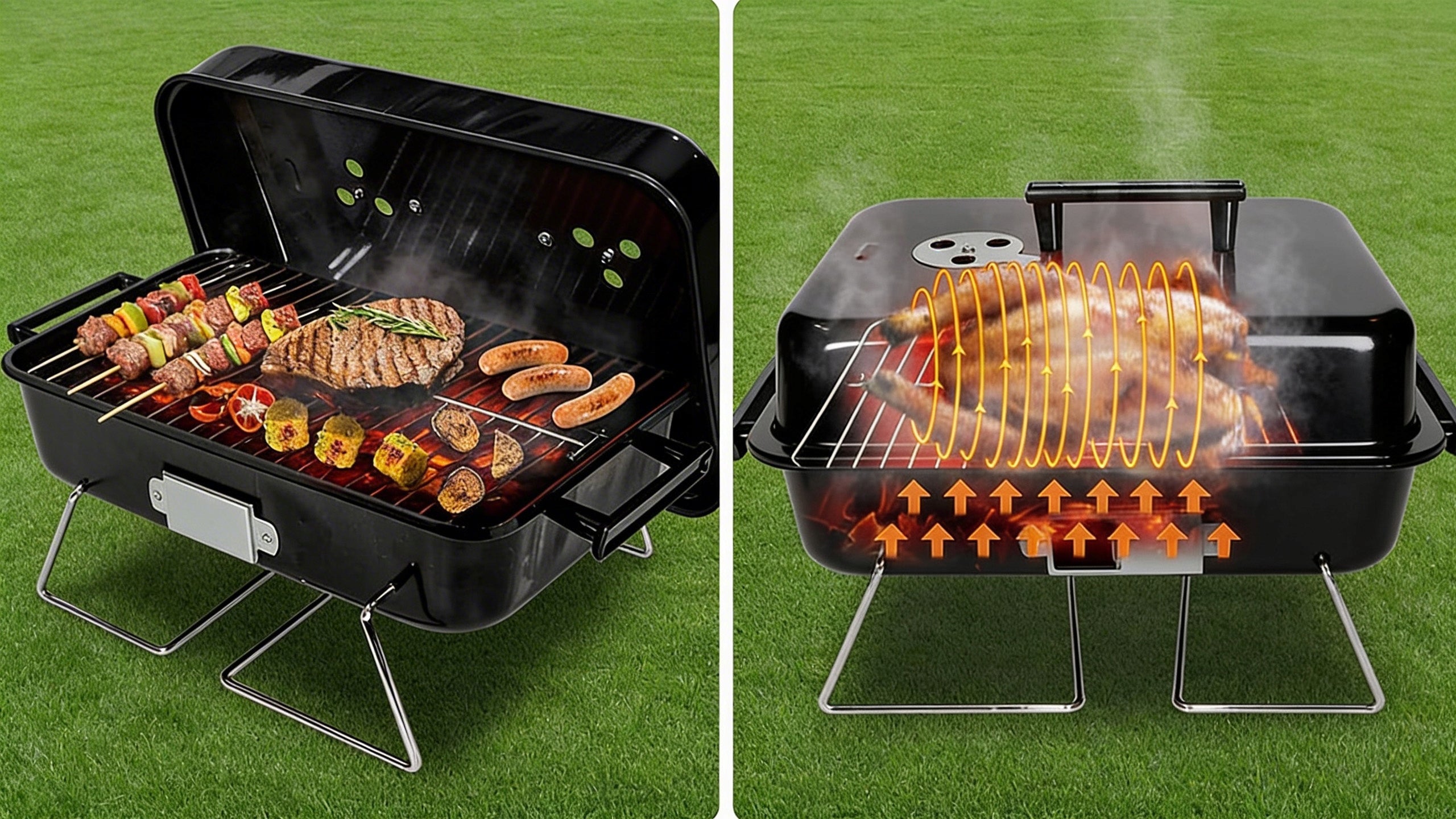 Hiking Grill Portable Charcoal Folding BBQ Camping Suitcase roomy Manufacturer Stazer