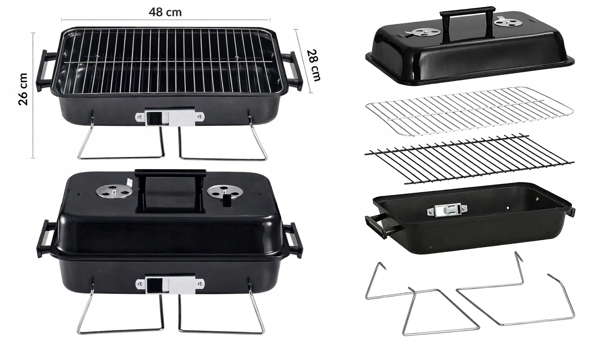 Hiking Grill Portable Charcoal Folding BBQ Camping Suitcase roomy Manufacturer code BBQ GRILL WALIZKA