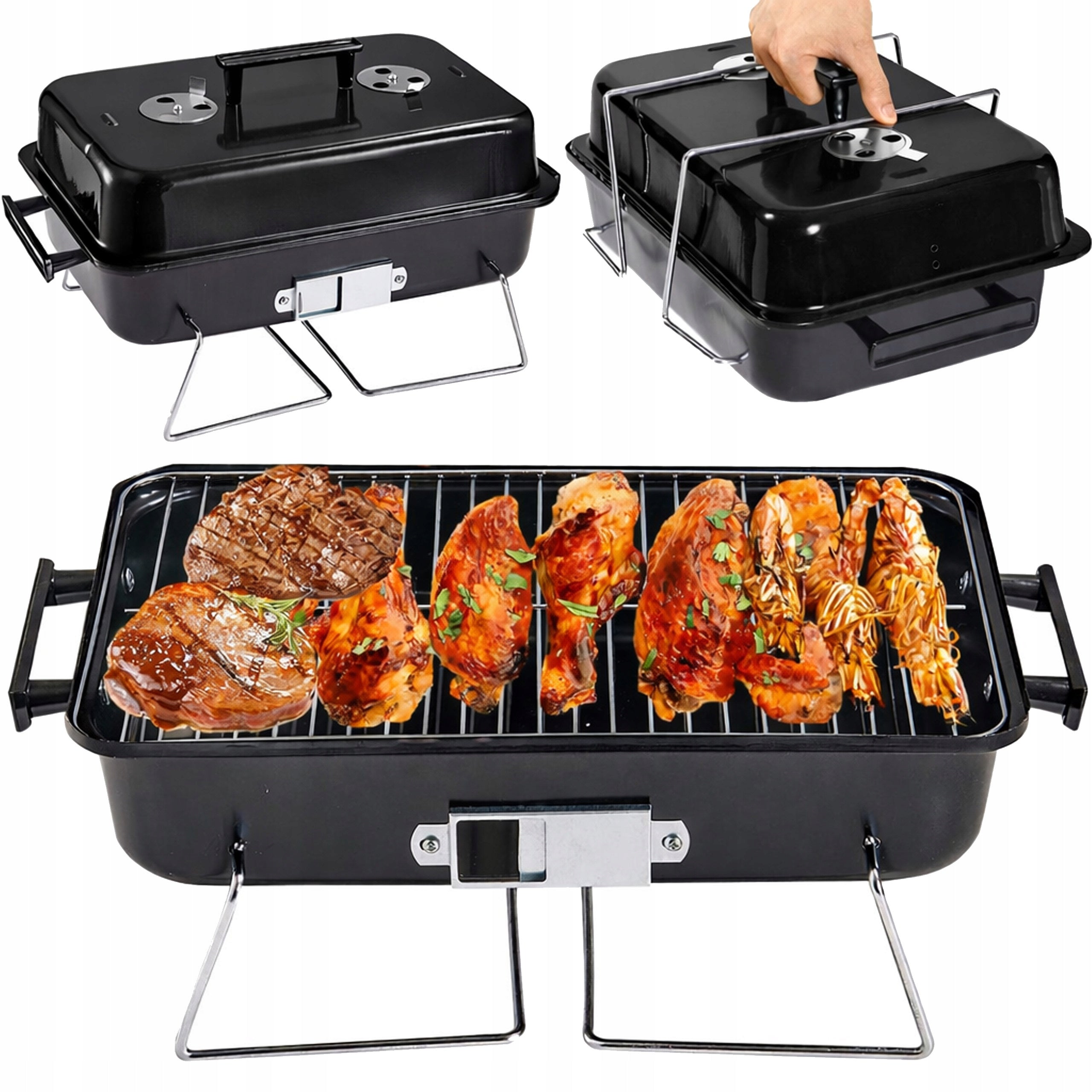 Hiking Grill Portable Charcoal Folding BBQ Camping Suitcase roomy
