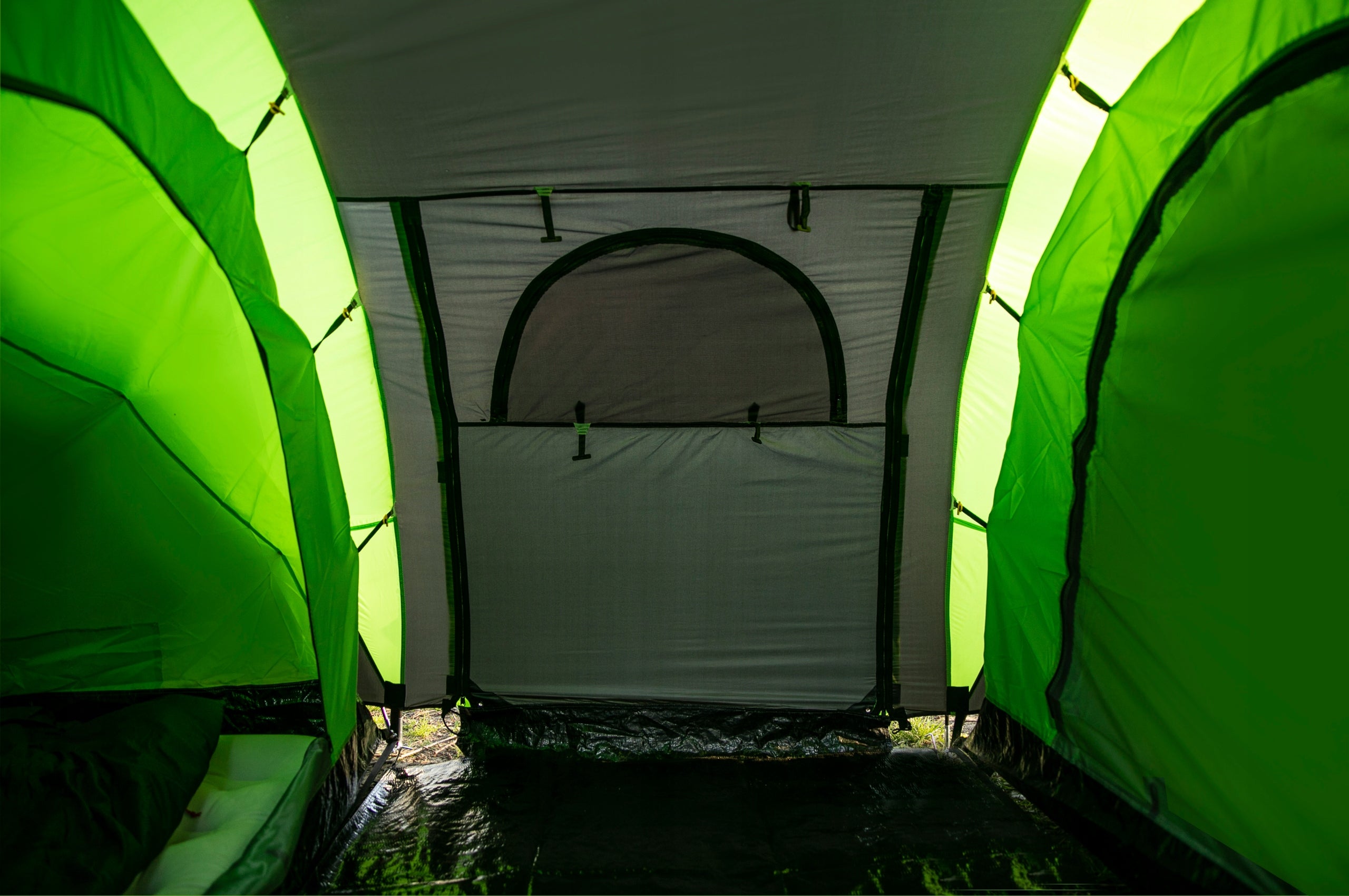 Hiking Tent Camping 4 Person Family 2 Bedrooms Large Peme Color gray