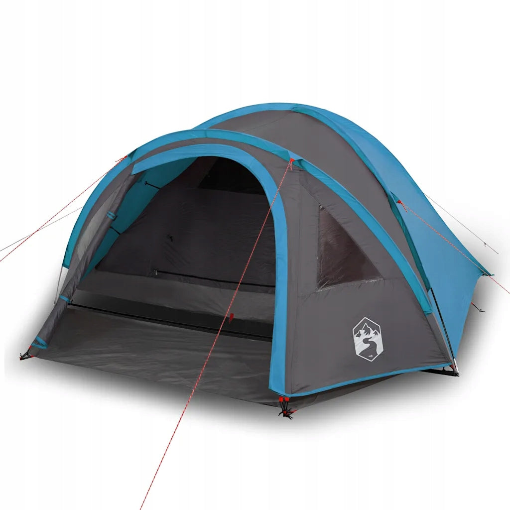 Hiking Tent, Dome, 4-Person, Blue, Waterproof