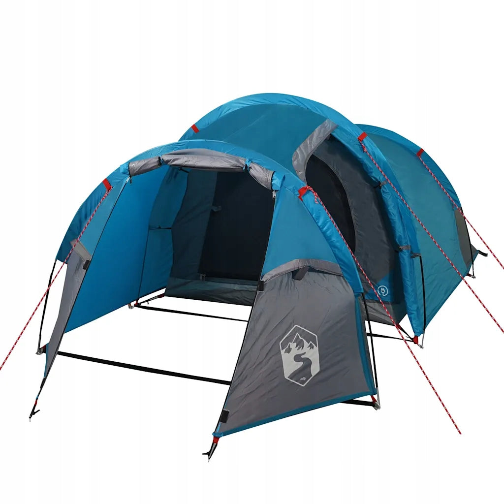 Hiking Tent, Tunnel, 3-Person, Blue, Waterproof Kind not specified