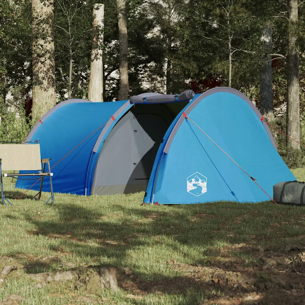 Hiking Tent, Tunnel, 4-Person, Blue, Waterproof Brand VidaXL