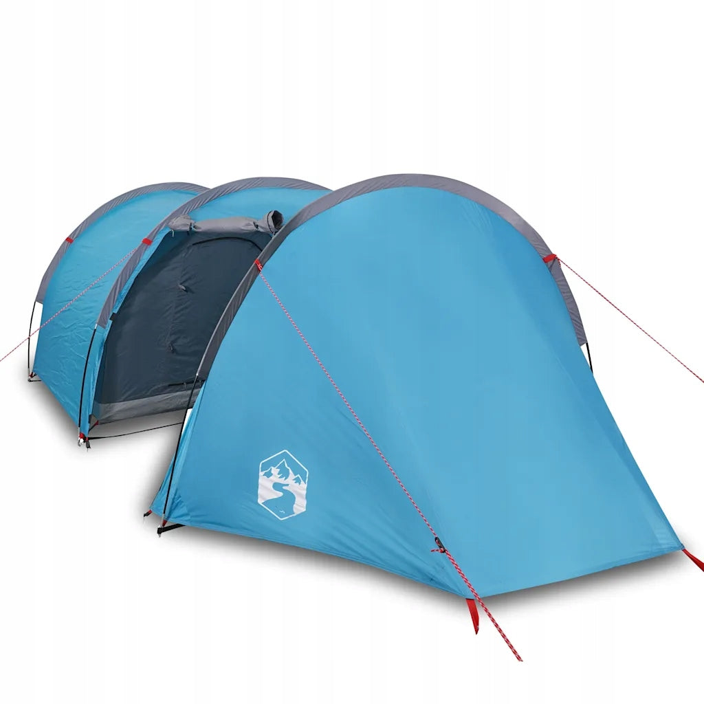 Hiking Tent, Tunnel, 4-Person, Blue, Waterproof