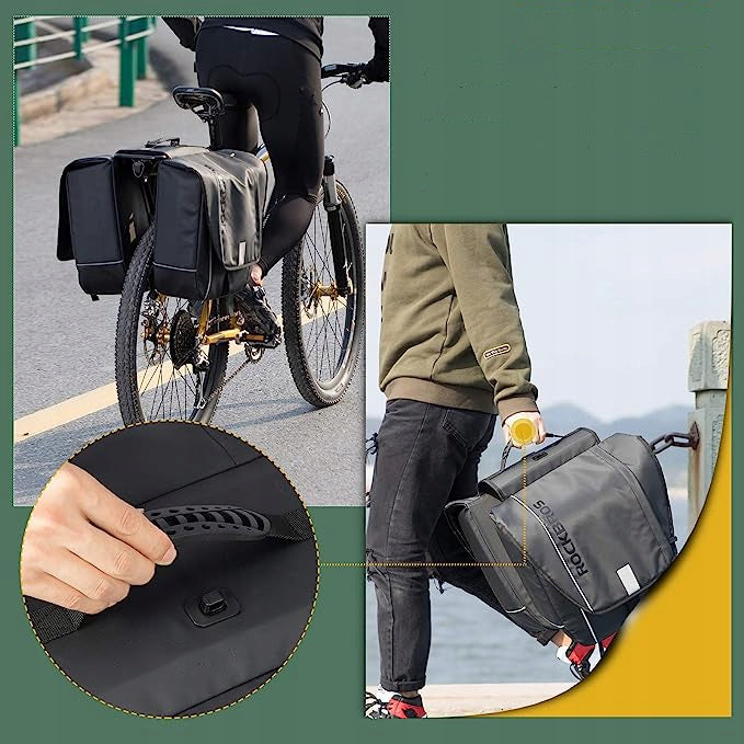 Hiking bicycle panniers set 30L (2x15L) ROCKBROS A10 waterproof Color black