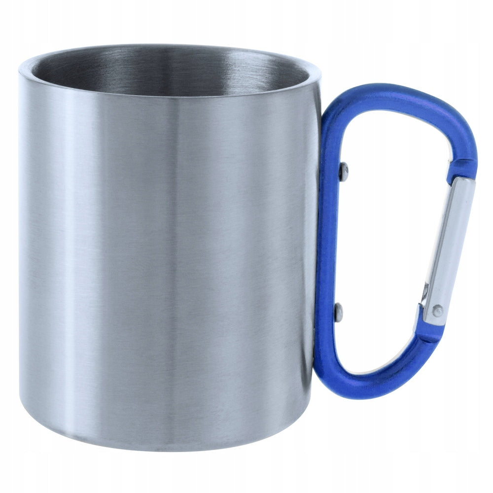 Hiking mug with carabiner TRAP 200 ml steel for camping tent