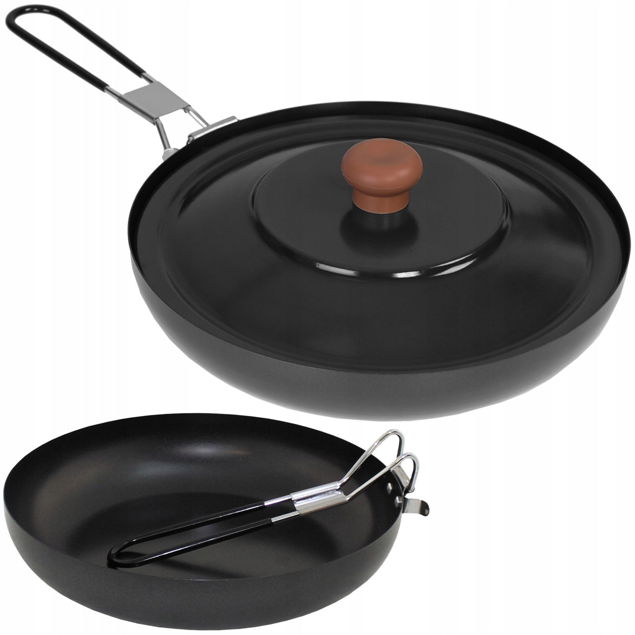 Hiking pan for camping with lid and folding handle MFH FOX