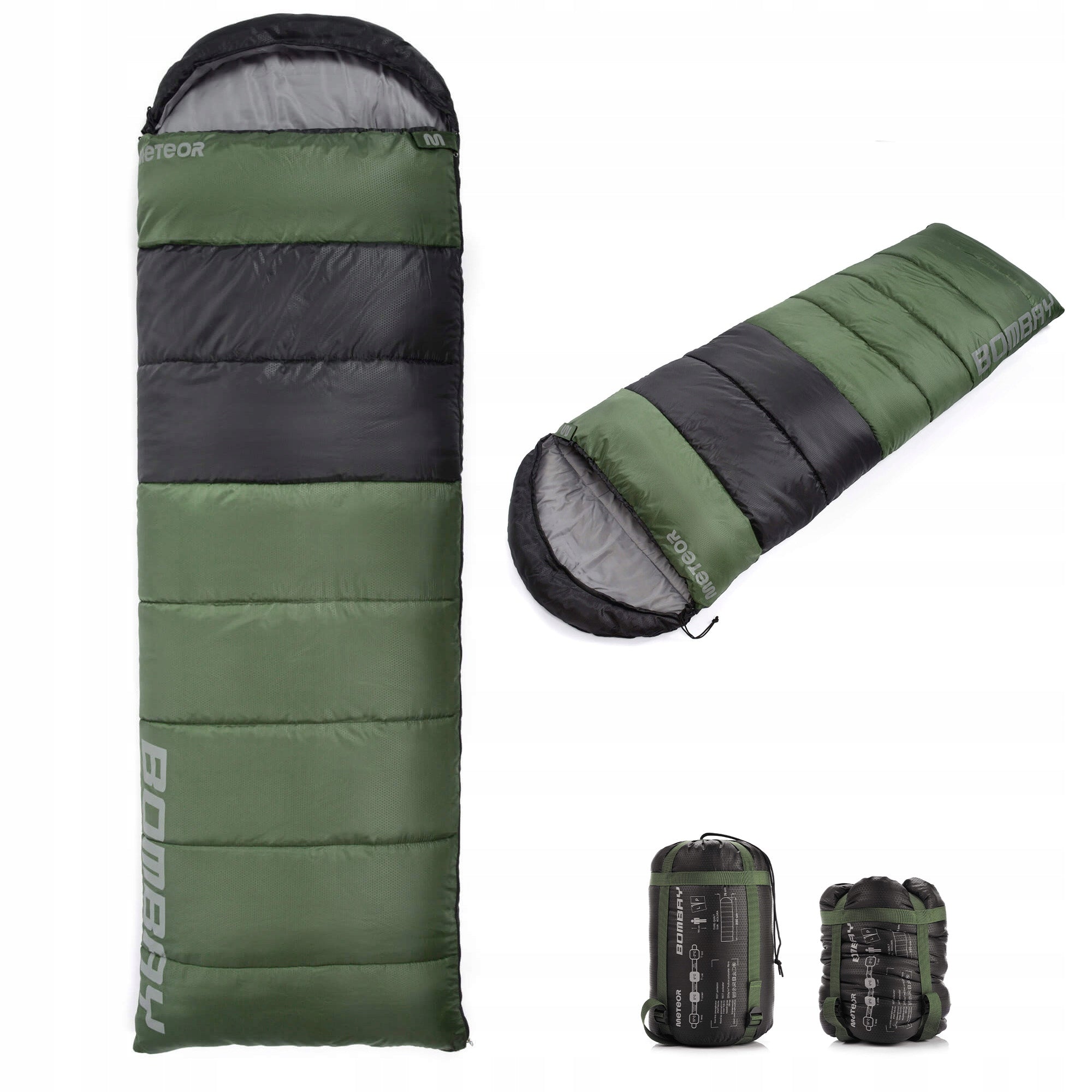 Hiking sleeping bag warm mummy duvet cover light with cover Meteor Bombay L