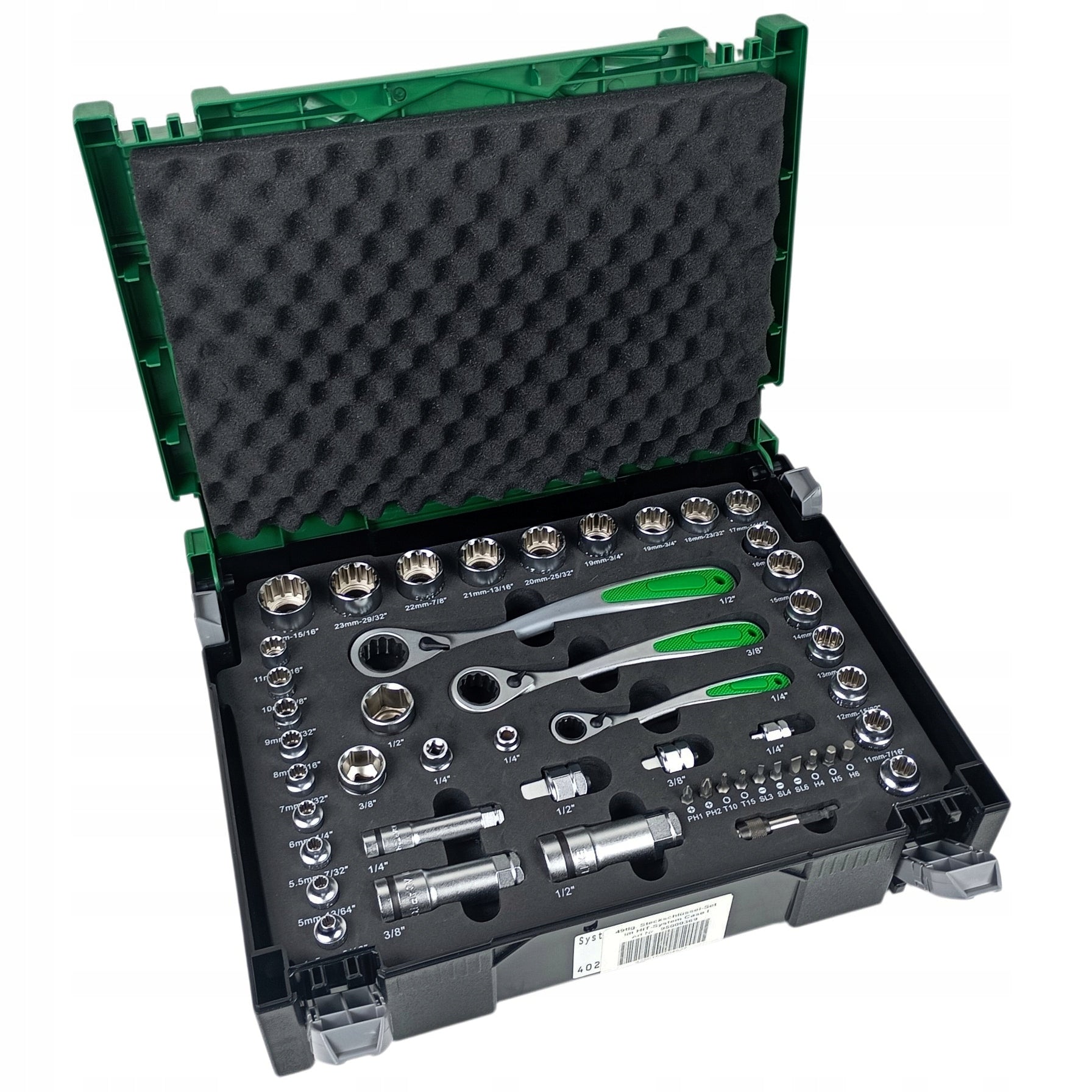 Hikoki Socket wrench set 1/4" 3/8" 1/2" ratchet Systainer 49 pcs. Packaging status original