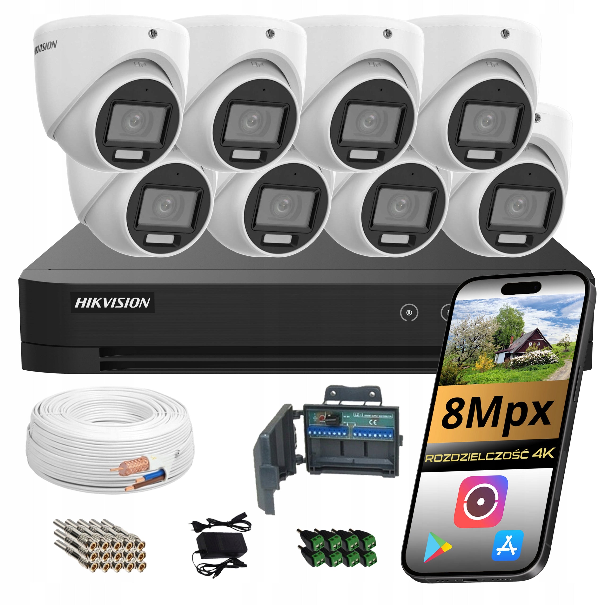 Hikvision 4K Monitoring Kit 8 Dome Cameras 8Mpx AcuSense AI