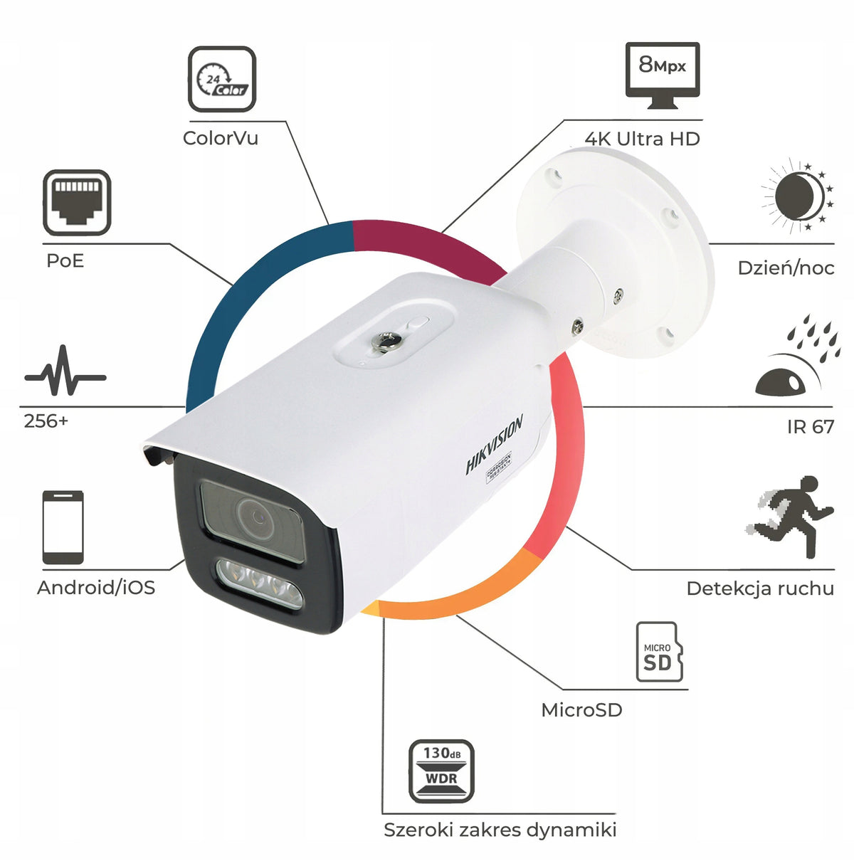 Hikvision Pro Series IP camera DS-2CD2T87G3-LIS2UY/SL 8Mpx AcuSense 3.0 Packaging status original
