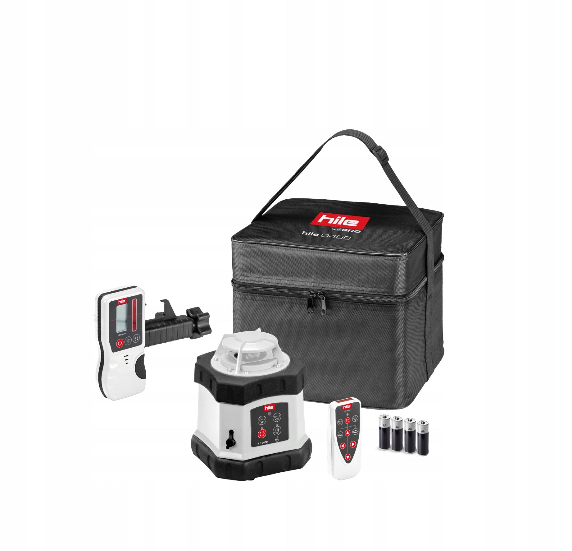 Hile PRO D400 Laser Rotation Leveler Kit Pouch Remote Control Patch + Tripod Manufacturer code HI-L1006