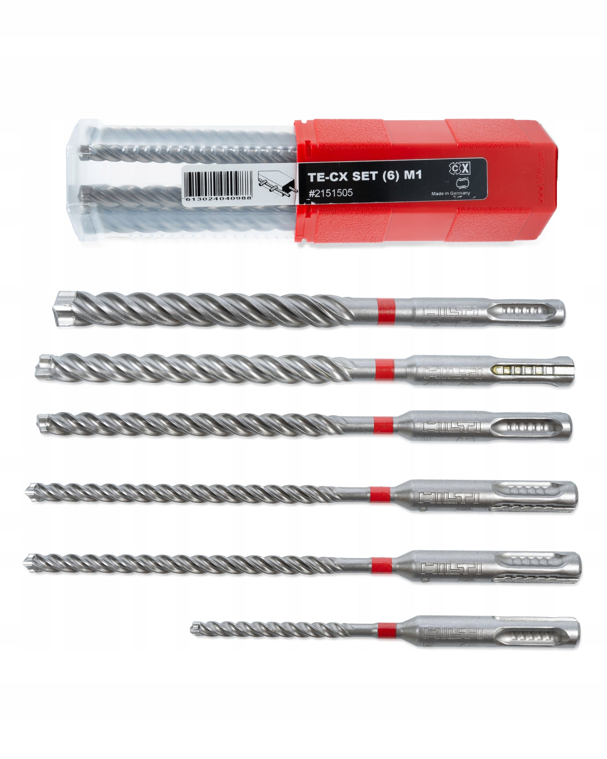 Hilti SDS Plus drill bit set for reinforced concrete 6 pieces TE-CX M1 4-blade EAN (GTIN) 7613024040988
