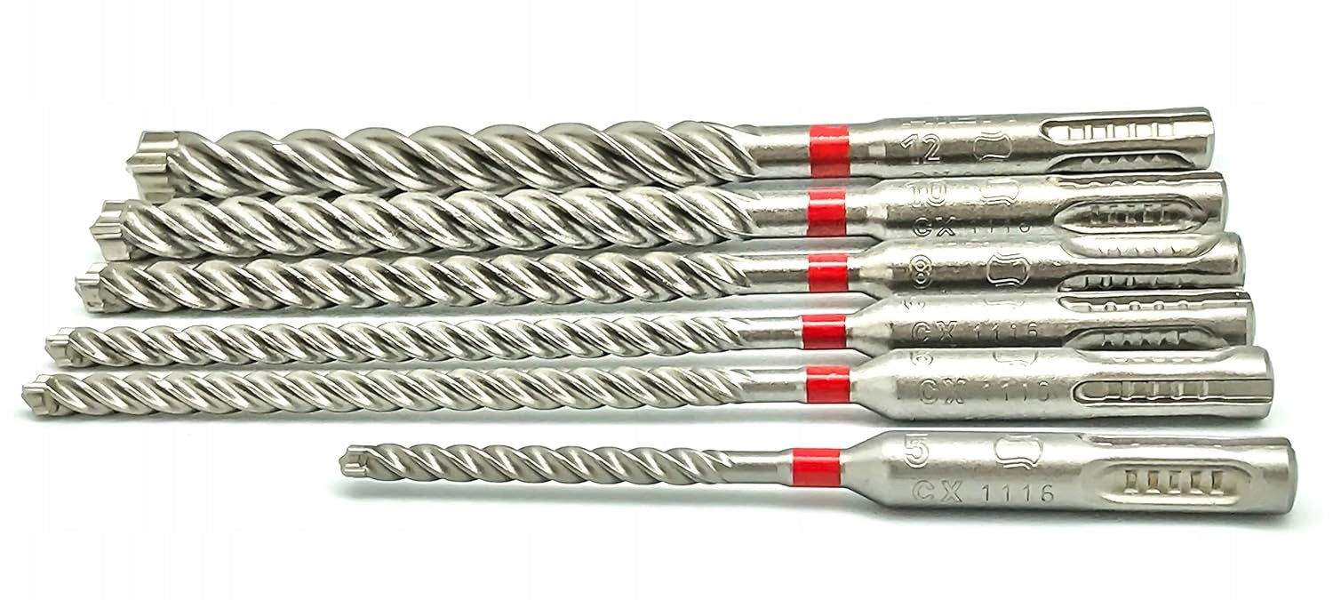 Hilti SDS Plus drill bit set for reinforced concrete 6 pieces TE-CX M1 4-blade Manufacturer code Zestaw wierteł SDS Plus Hilti 2151505