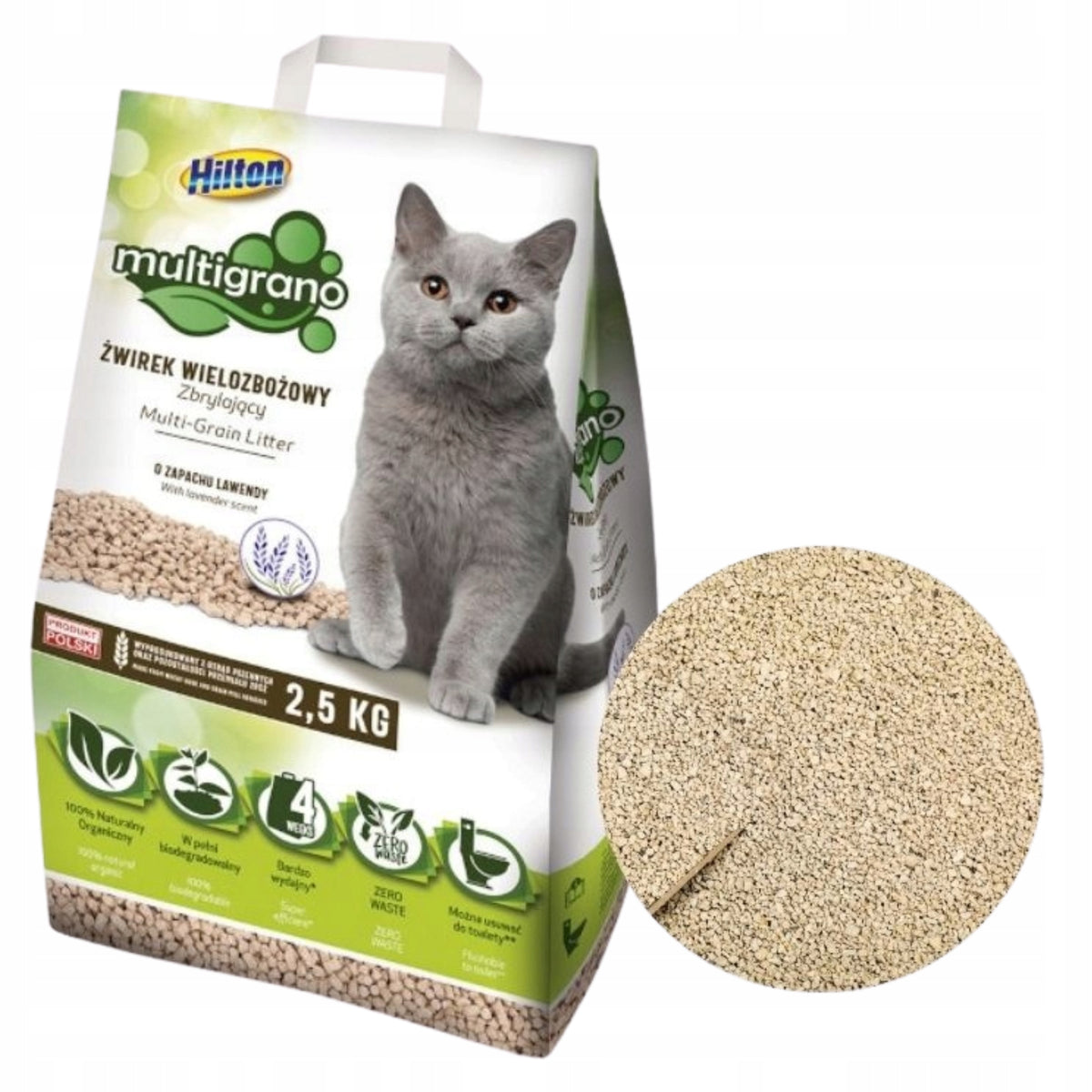 Hilton Cat litter MULTIGRANO multigrain organic bio 2,5kg