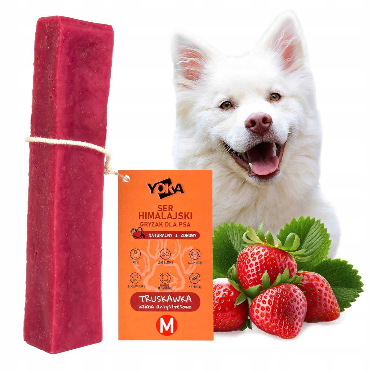 Himalayan Cheese STRAWBERRY Natural Himalayan Cheese Dog Teether M